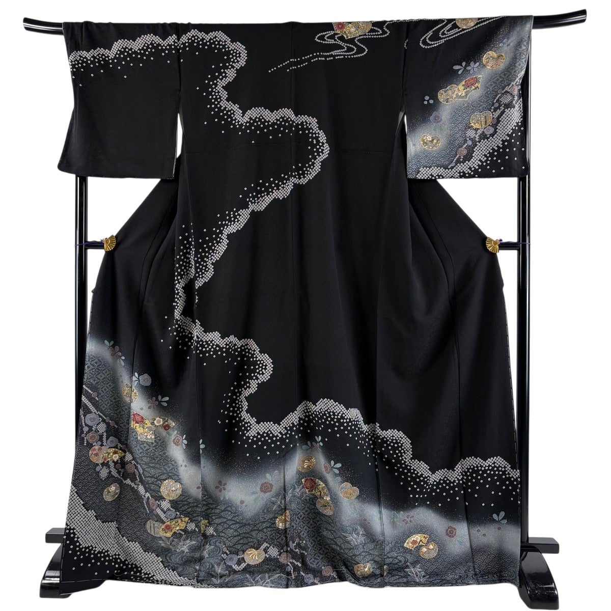 訪問着 身丈166cm 裄丈69cm L 袷 辻が花 ピンク 正絹 秀品｜中古・古着