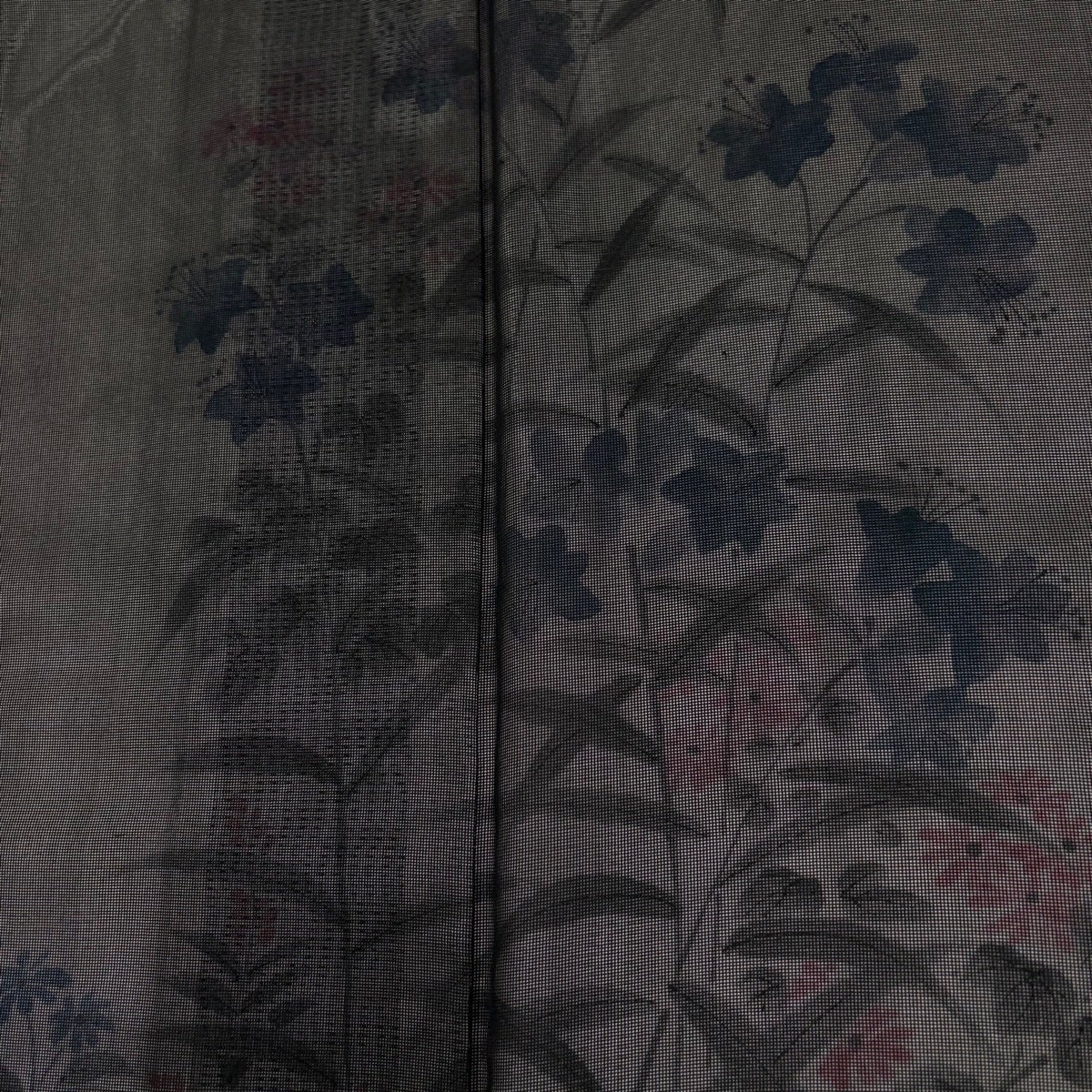 訪問着 身丈165cm 裄丈66cm M 紗絽袷 草花 黒 正絹 名品｜中古・古着