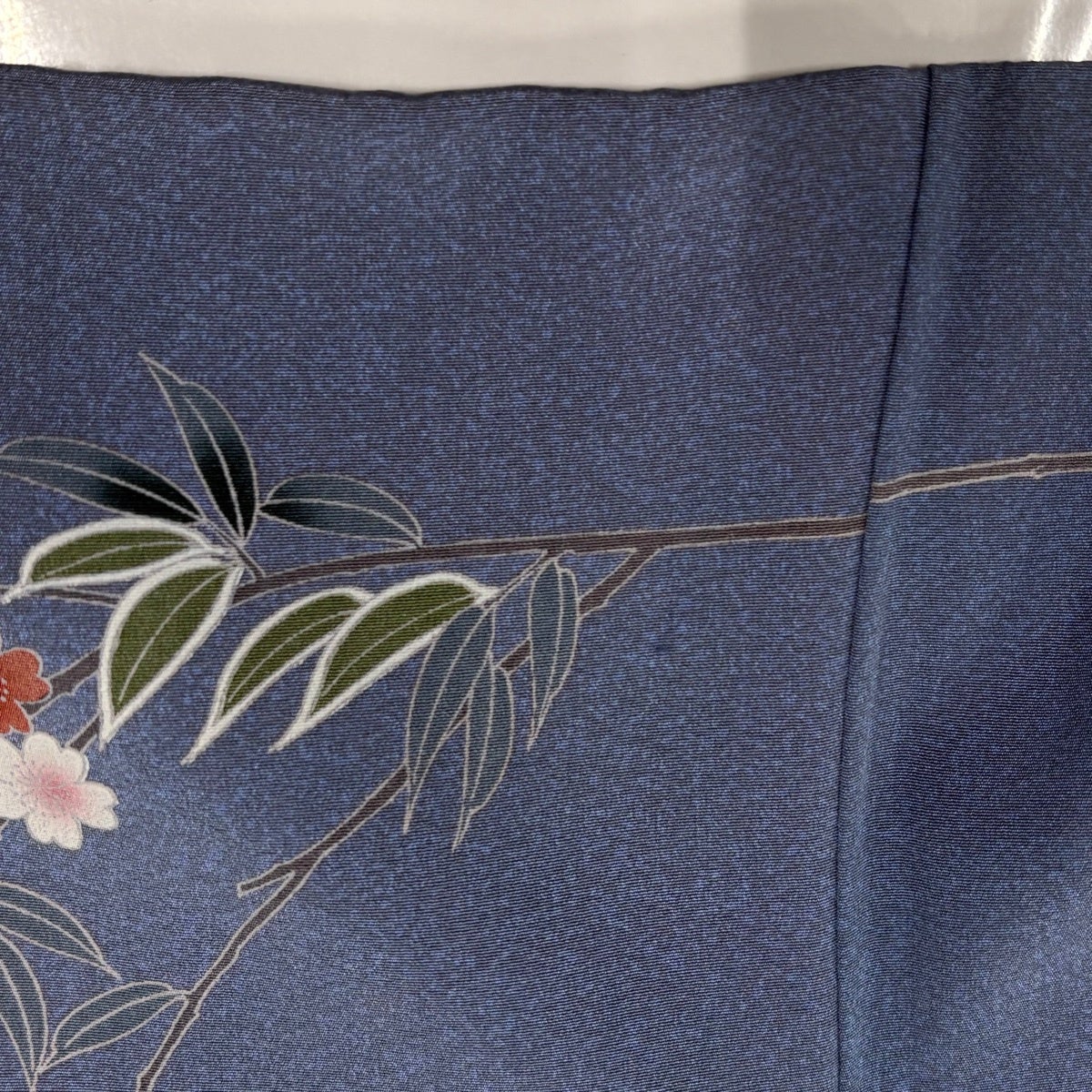 訪問着 身丈155.5cm 裄丈66cm M 袷 草花 蝶 染め分け ぼかし 青灰色