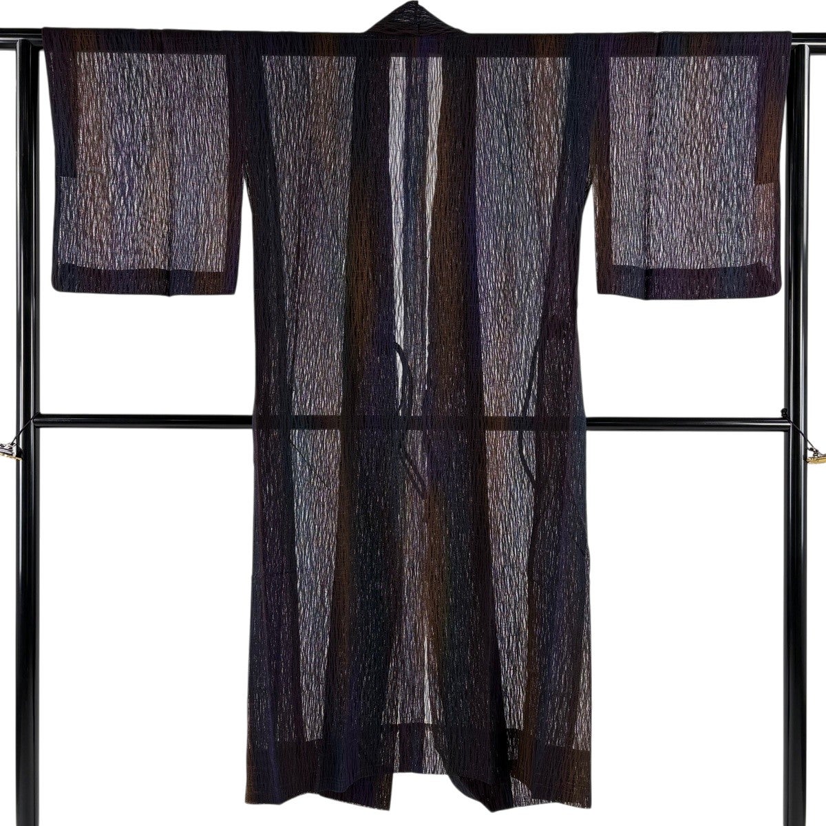 美品】 道中着 身丈99cm 裄丈65.5cm M 和装コート 地紋 縦ぼかし 青紫