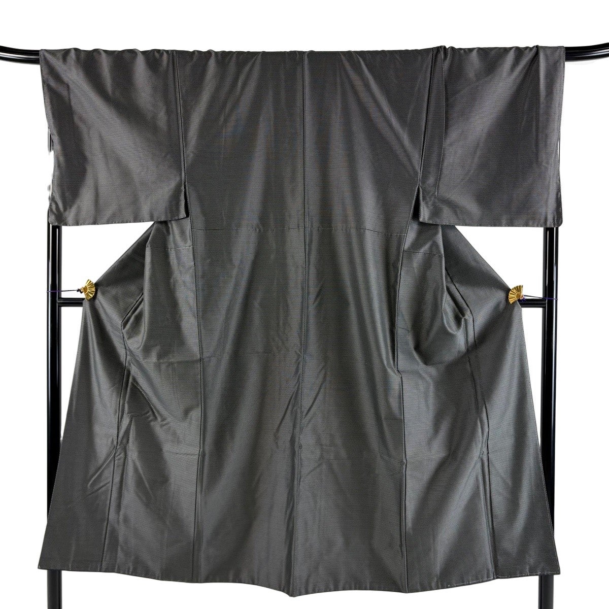 男着物 美品 逸品 身丈140cm 裄丈73cm 正絹 【中古】 男着物 身丈141cm 裄丈70cm M 袷 アンサンブル 紬地 幾何学 濃紺 正絹