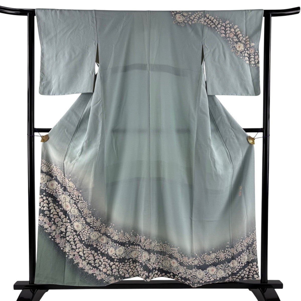 美品】 訪問着 身丈167cm 裄丈66cm M 袷 袋帯セット 辻が花柄 抹茶色