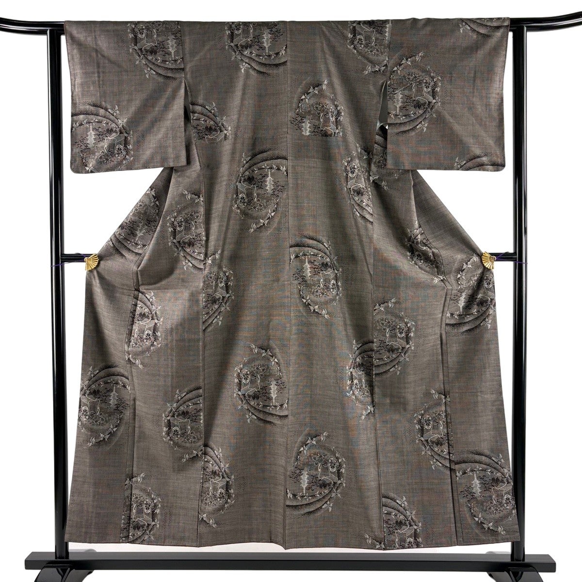 美品】 江戸小紋 身丈150.5cm 裄丈64cm M 袷 人間国宝 中村勇二郎 落款