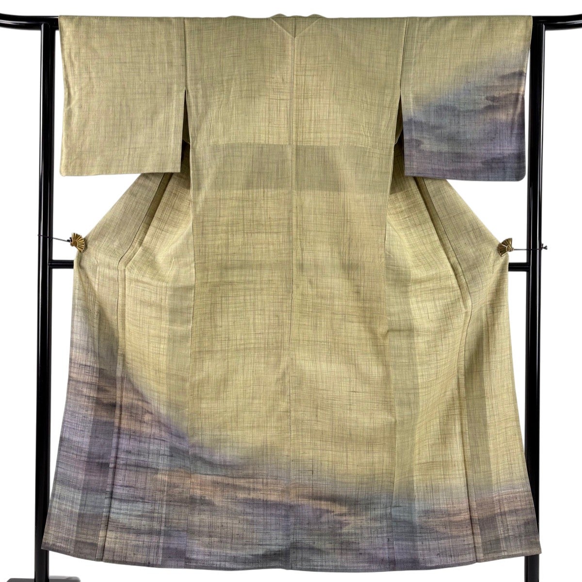 【美品】 付下げ 身丈163.5cm 裄丈66cm 正絹 秀品 【中古】 美品】 付下げ 身丈163.5cm 裄丈65.5cm M 単衣 霞 ぼかし 藍色 正絹