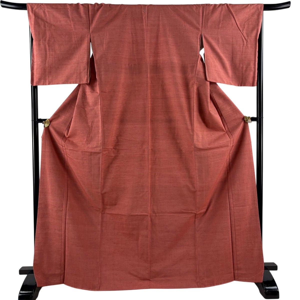 美品】 紬 身丈170cm 裄丈67.5cm L 袷 やまと 証紙あり 茜色 正絹 秀品