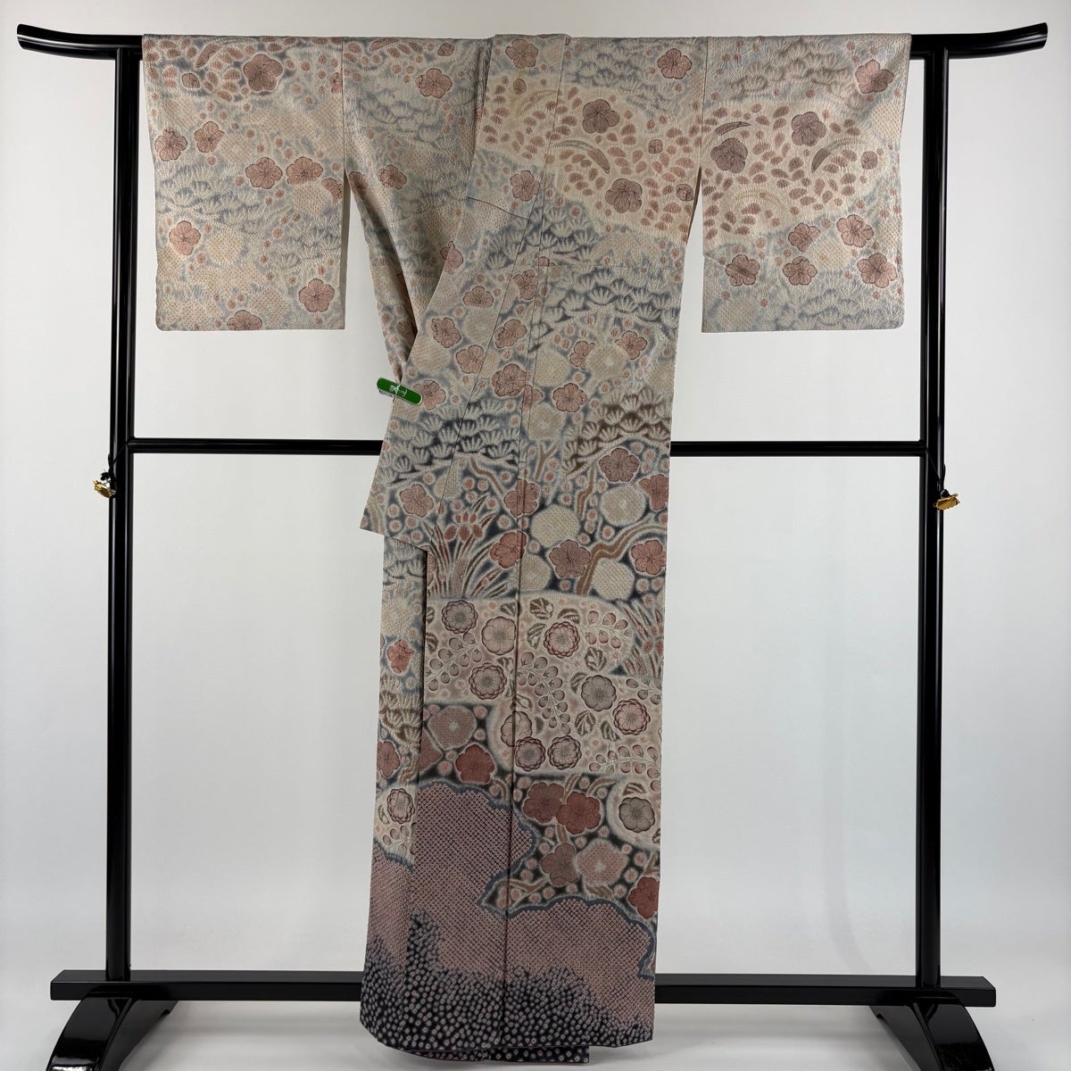 訪問着 身丈161cm 裄丈63cm S 袷 京屋林蔵 紬地 共箱付き 落款あり