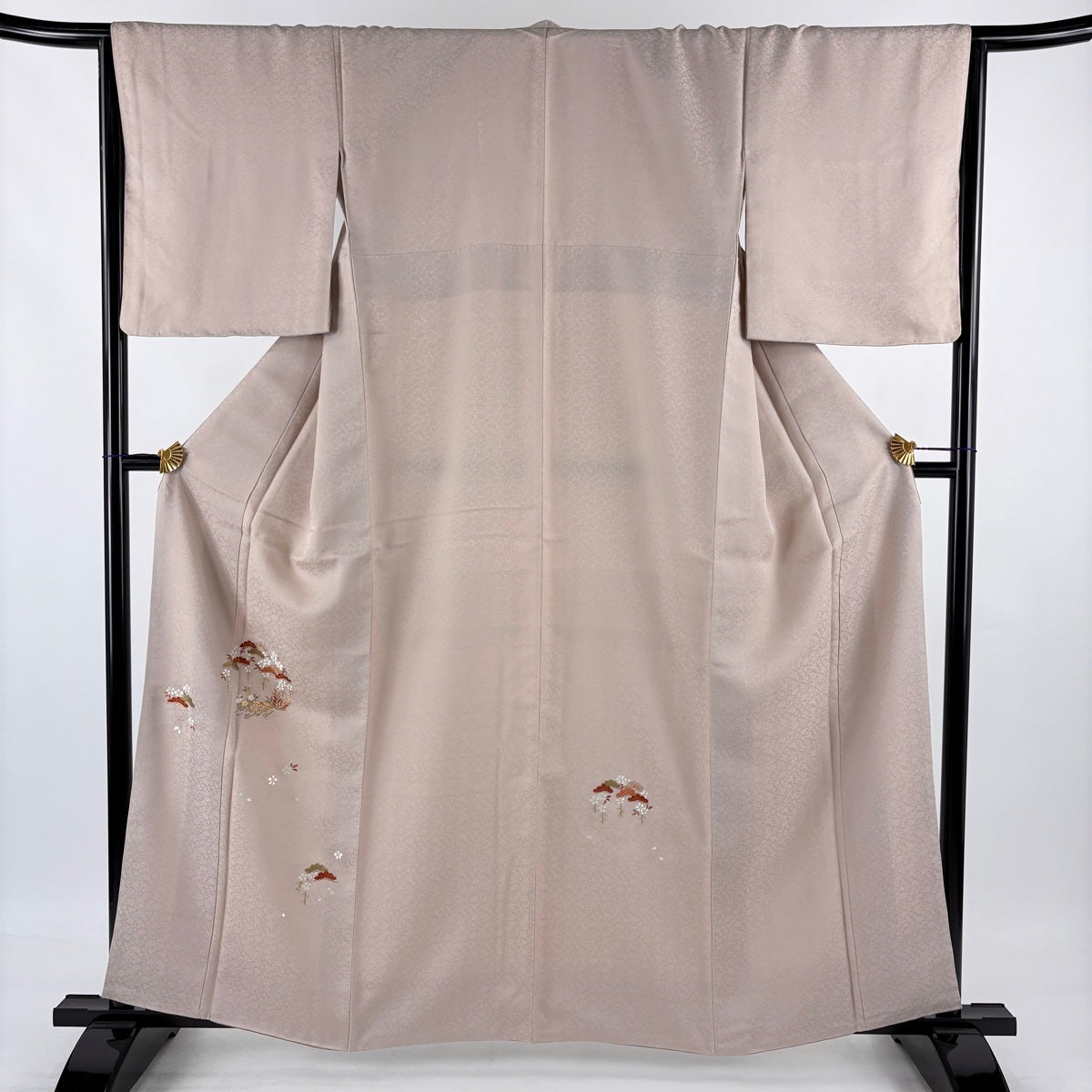 美品】 付下げ 身丈161cm 裄丈65.5cm M 袷 袋帯セット 笠松 桜 金糸