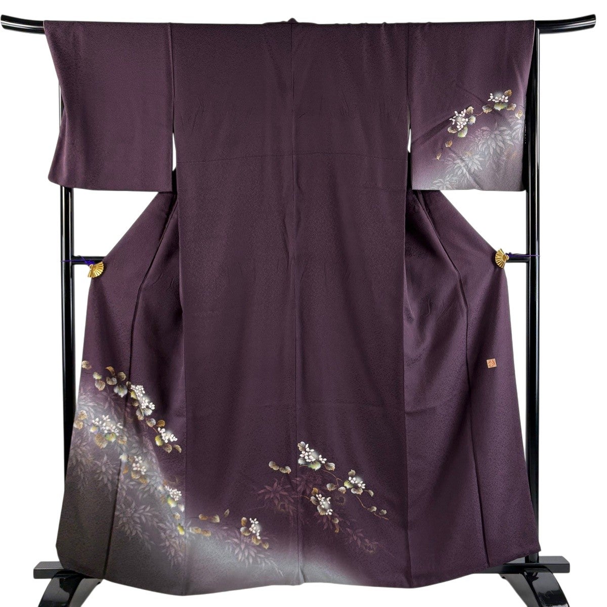 美品】 付下げ 身丈161.5cm 裄丈68cm L 袷 やまと 落款あり 枝花 金銀