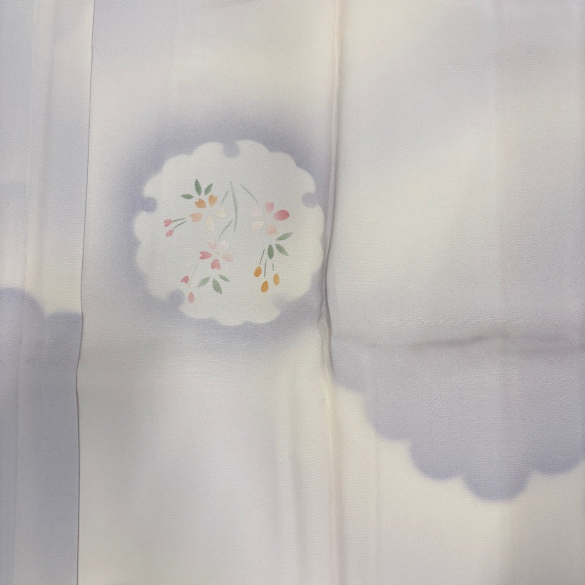 美品】 長襦袢 身丈132.5cm 裄丈64.5cm M ほていや 雪輪 桜 クリーム