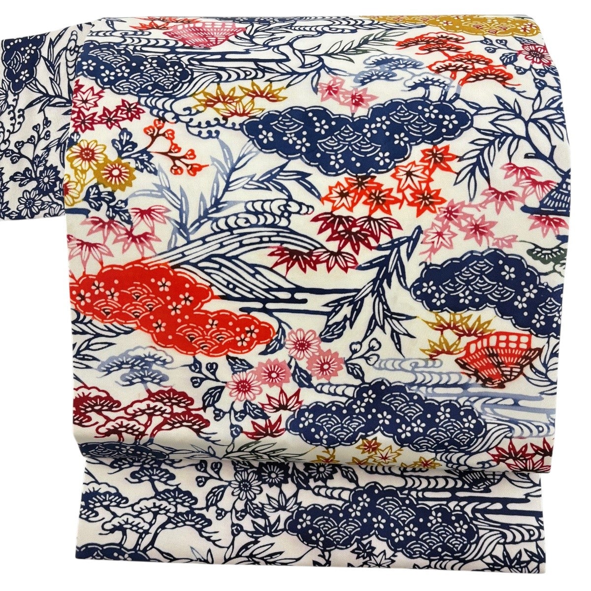 美品】 名古屋帯 名品 雲文 松竹 クリーム 正絹｜中古・古着