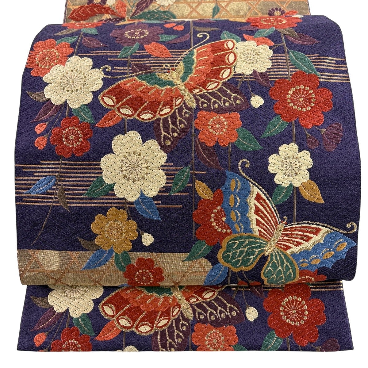 訪問着 身丈160cm 裄丈63.5cm S 袷 花井幸子 落款あり 橘 鼓 金糸 刺繍