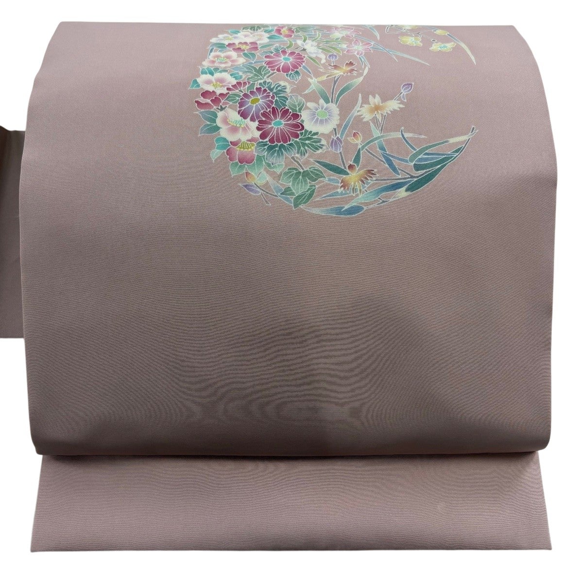 美品】 名古屋帯 秀品 落款あり 花丸文 ピンク 正絹｜中古・古着