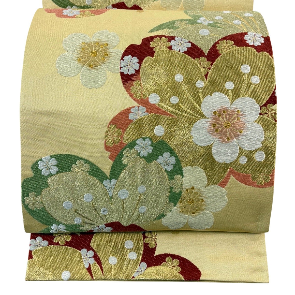 袋帯 秀品 桜 箔 唐織 ベージュ 六通 正絹｜中古・古着・リサイクル