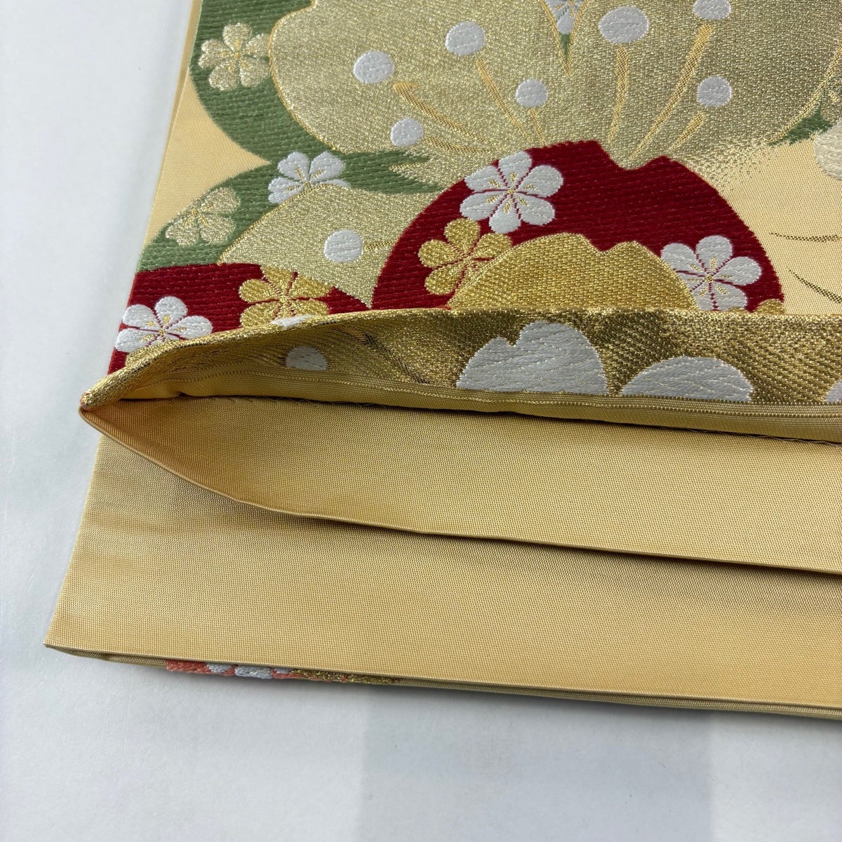 袋帯 秀品 桜 箔 唐織 ベージュ 六通 正絹｜中古・古着・リサイクル