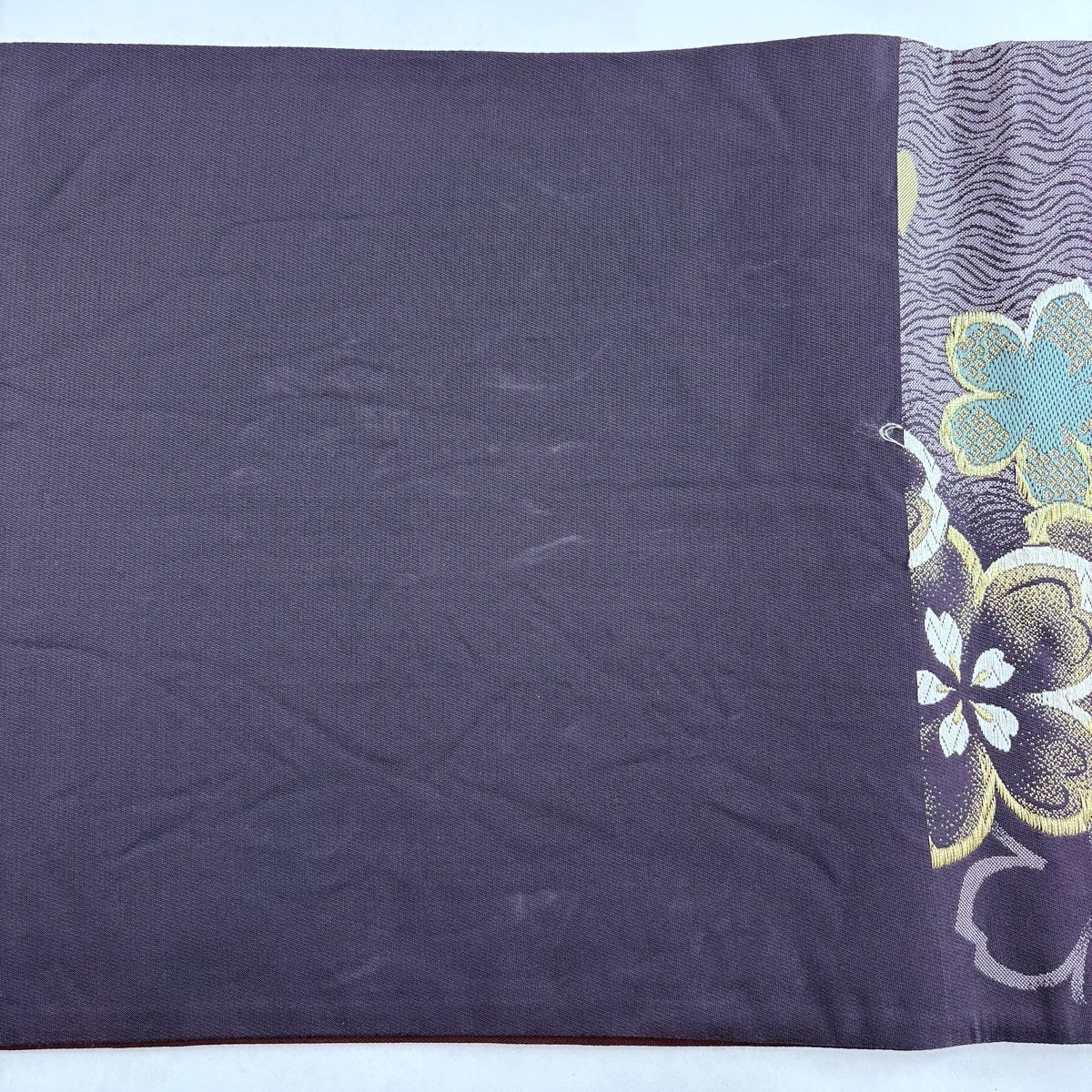 袋帯 秀品 桜 花びら 金糸 紫 六通 正絹｜中古・古着・リサイクル着物