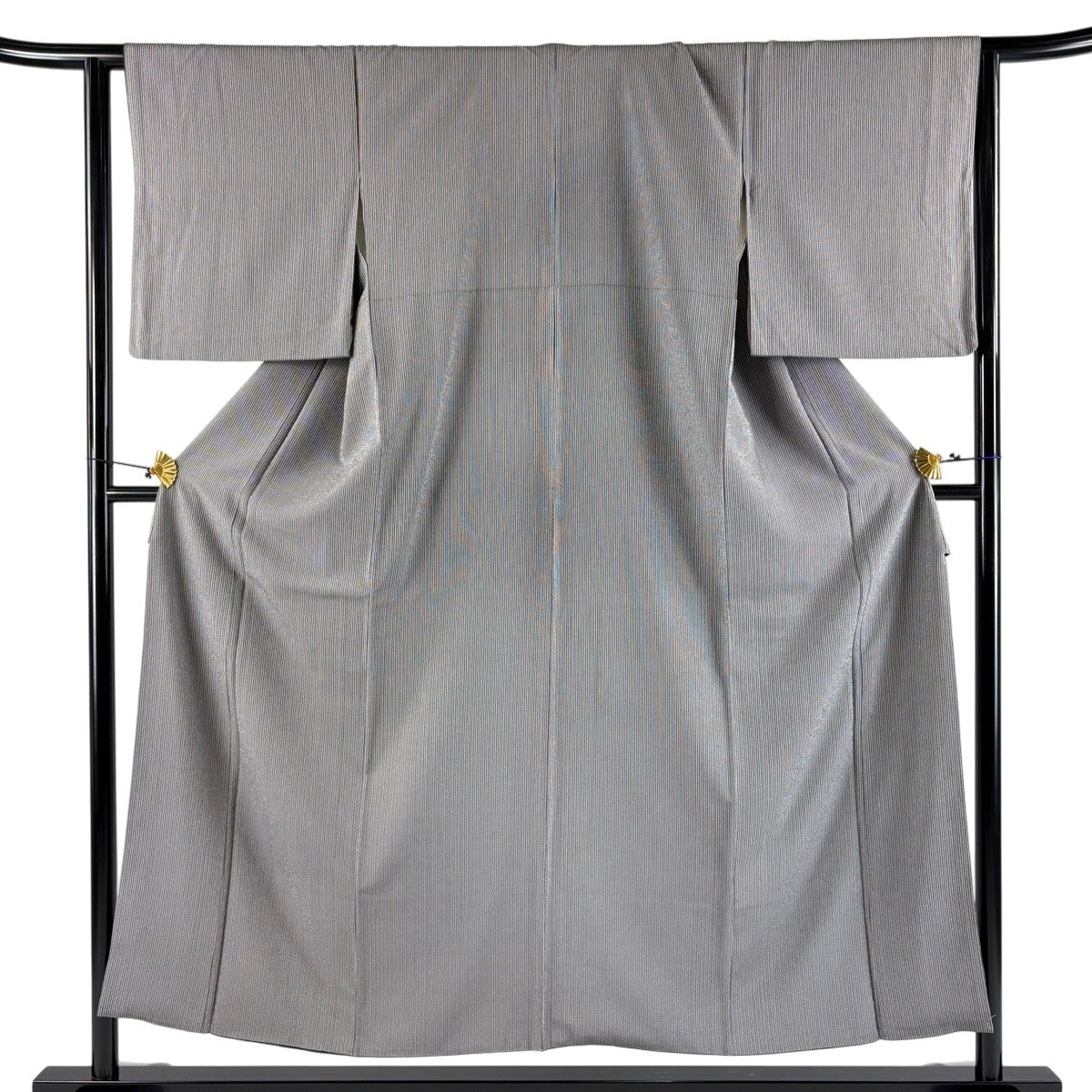 小紋 身丈155.5cm 裄丈63.5cm 正絹 秀品 【中古】 美品 小紋 身丈155.5cm 裄丈63.5cm S 袷 落款あり 菊 縮緬 藍色 正絹