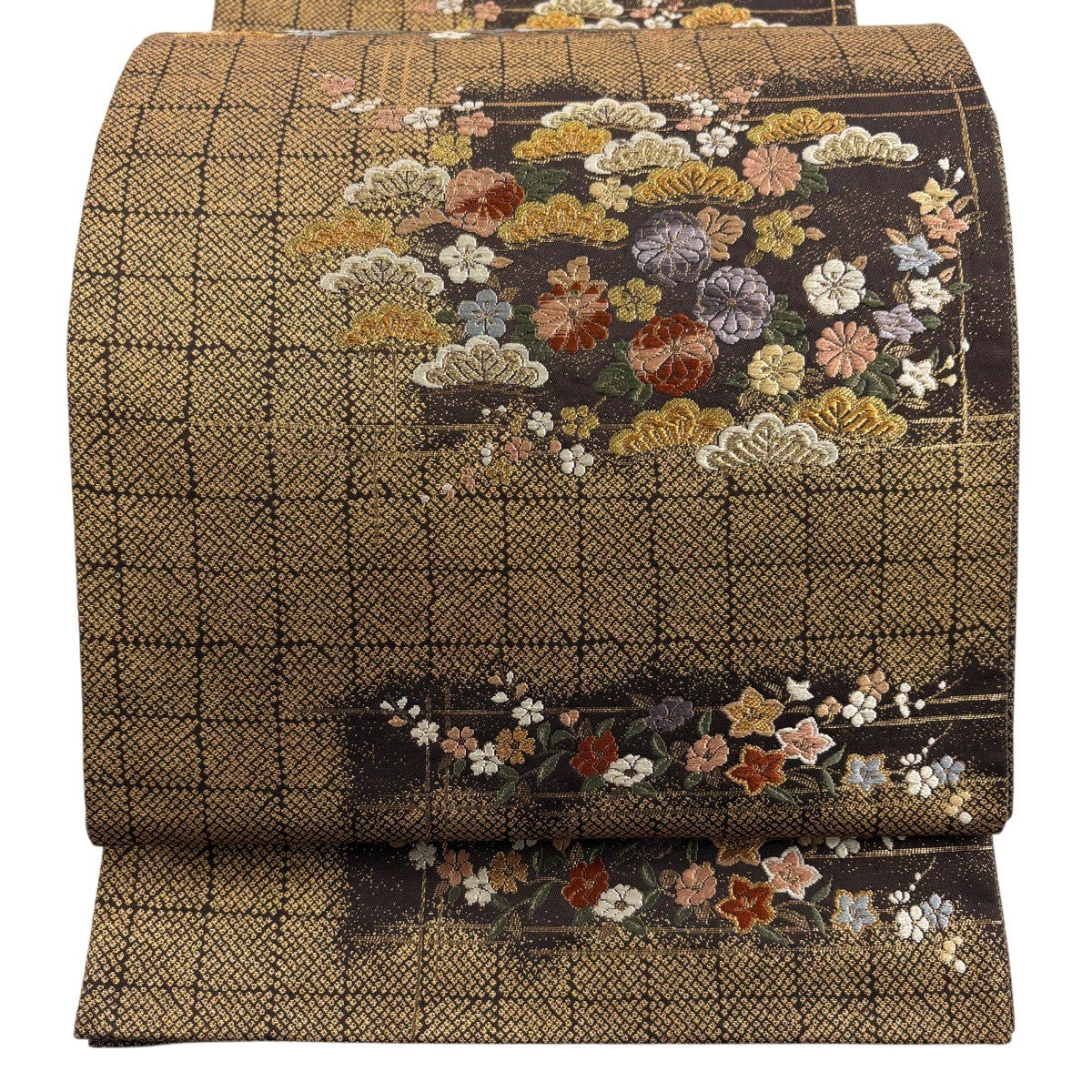 袋帯 秀品 枝花 草花 唐織 箔 金色 六通 正絹｜中古・古着・リサイクル