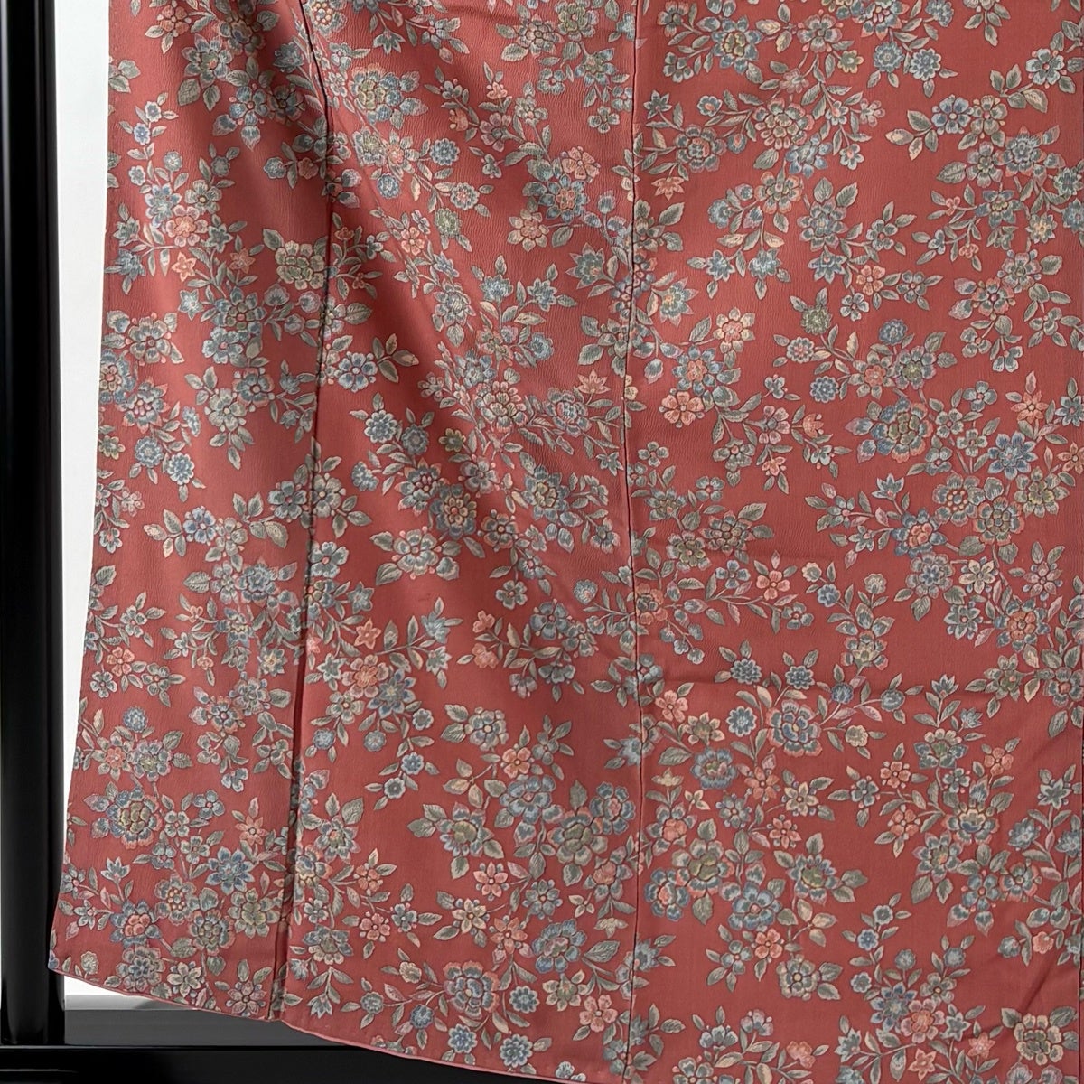 小紋 身丈159cm 裄丈64cm M 袷 草花 ピンク 正絹 優品｜中古・古着
