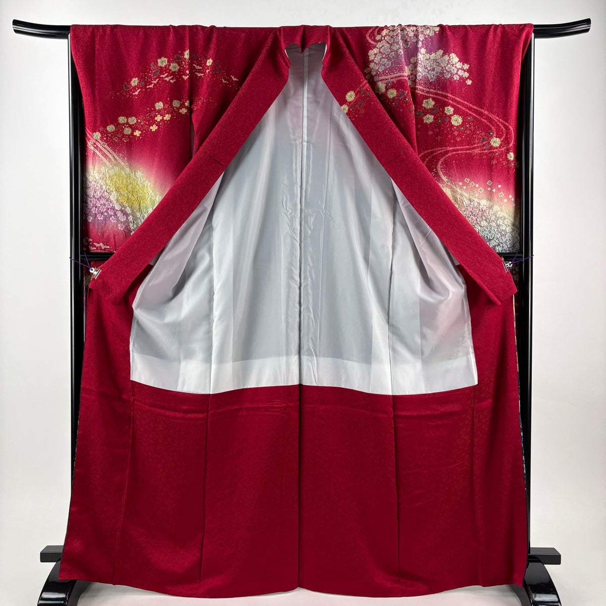 美品】 振袖 身丈167.5cm 裄丈66cm M 袷 袋帯フルセット 辻が花 雪輪