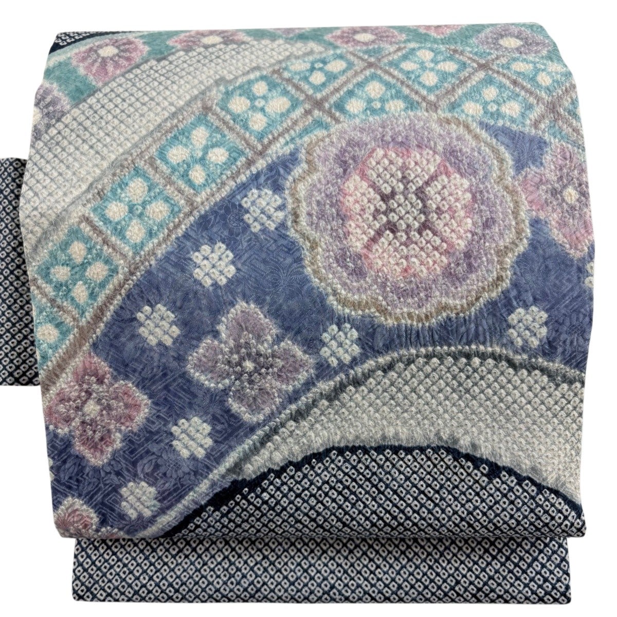 名古屋帯 逸品 正絹 【中古】 40%OFF 名古屋帯 逸品 落款あり 鳥獣戯画 縮緬 薄緑 正絹 K30｜中古