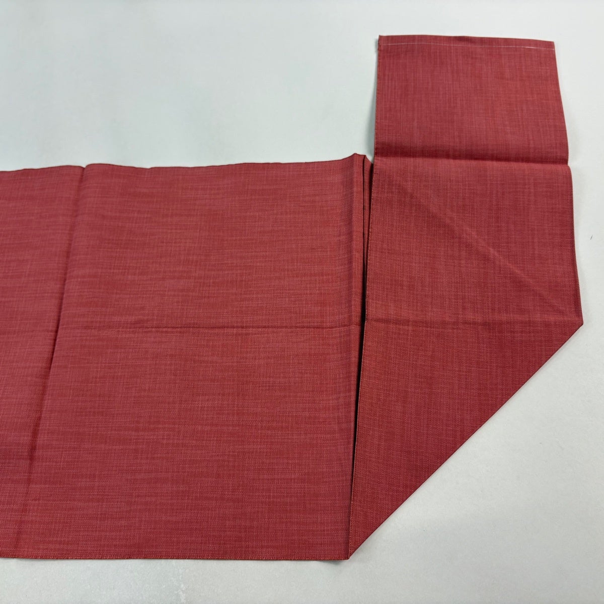 名古屋帯 優品 八寸名古屋帯 松葉仕立て 草花 茜色 正絹｜中古・古着