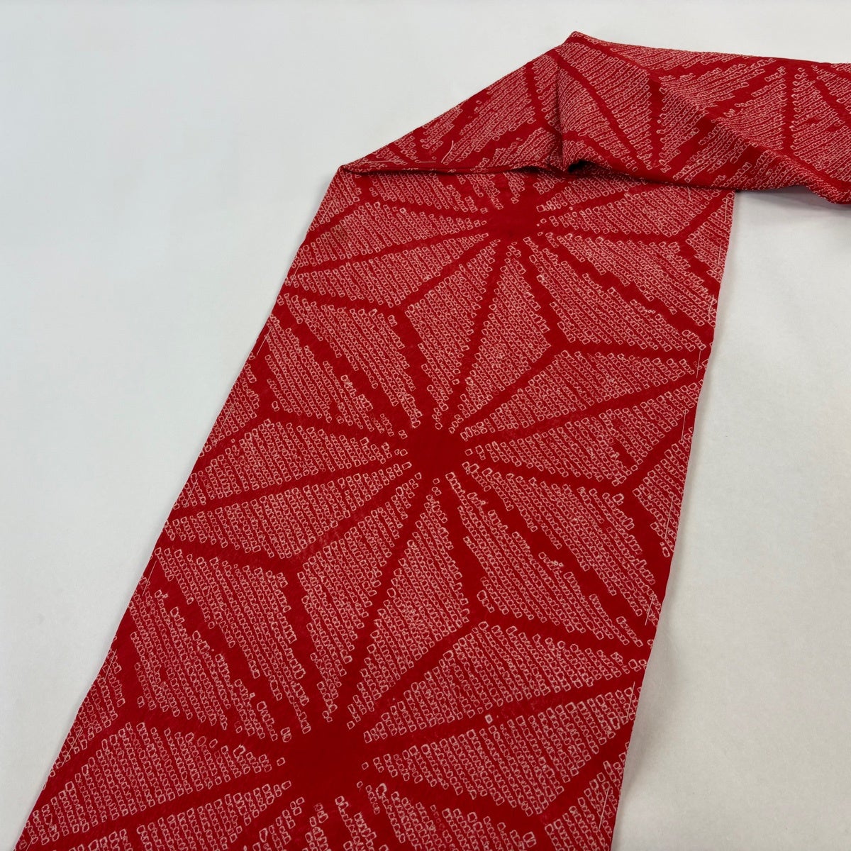 名古屋帯 優品 麻の葉 絞り 赤 正絹｜中古・古着・リサイクル着物通販