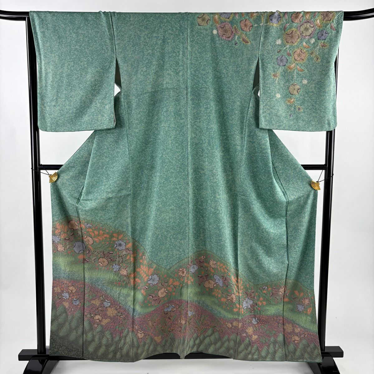 訪問着 身丈161cm 裄丈66.5cm M 袷 やまと 落款あり 辻が花柄 ぼかし