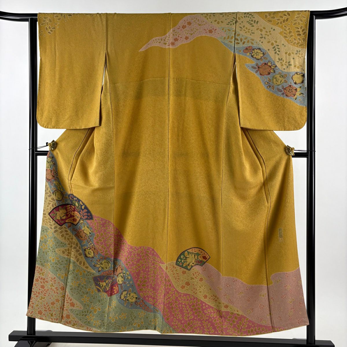 訪問着 身丈161cm 裄丈66.5cm M 袷 やまと 落款あり 辻が花柄 ぼかし