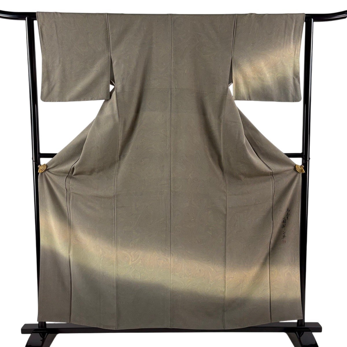 美品】 付下げ 身丈155.5cm 裄丈62.5cm S 袷 大島紬地 薩摩結城 落款