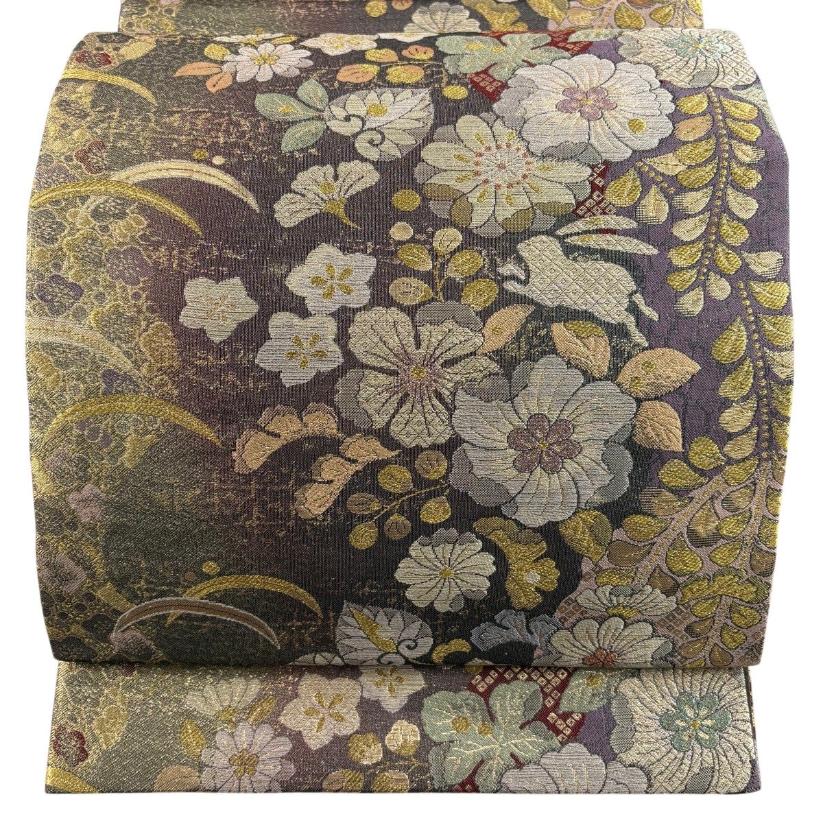 A 198美品袋帯 六通柄 銀糸 辻ヶ花文 辻ケ花 美品 正絹 着物 50%OFF 