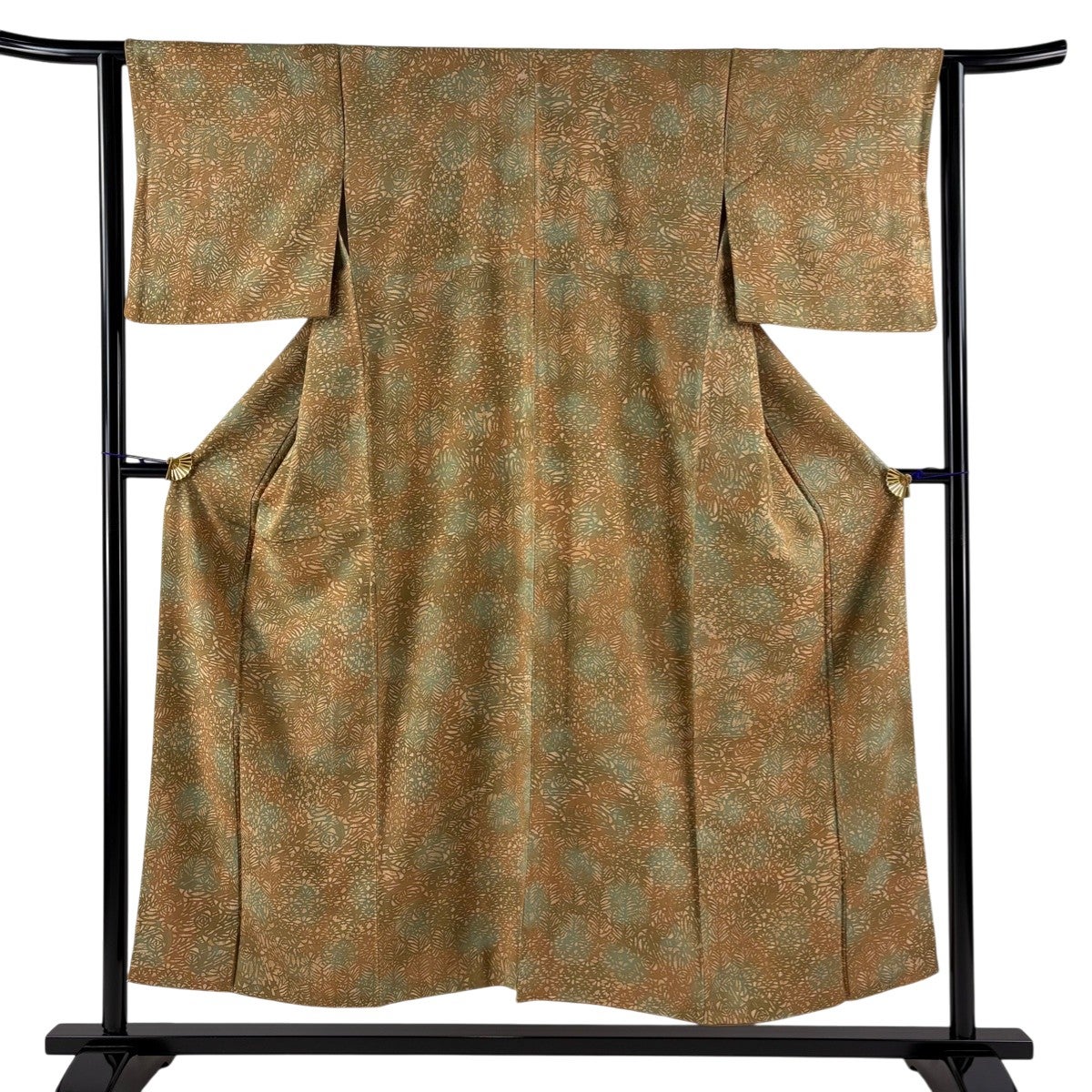 小紋 身丈155cm 裄丈62cm 正絹 名品 【中古】 小紋 身丈155cm 裄丈62.5cm S 袷 斉藤三才 落款あり ぼかし柄 青緑