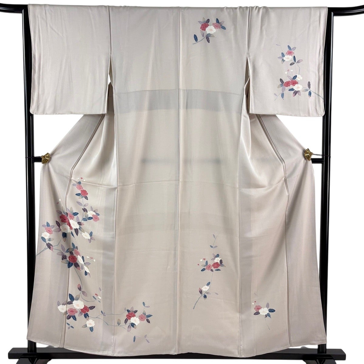 付け下げ　洗える着物　単衣　身丈157　椿　花模様　正絹　着物　033b p 000002943243-01.jpg?size=l&w=
