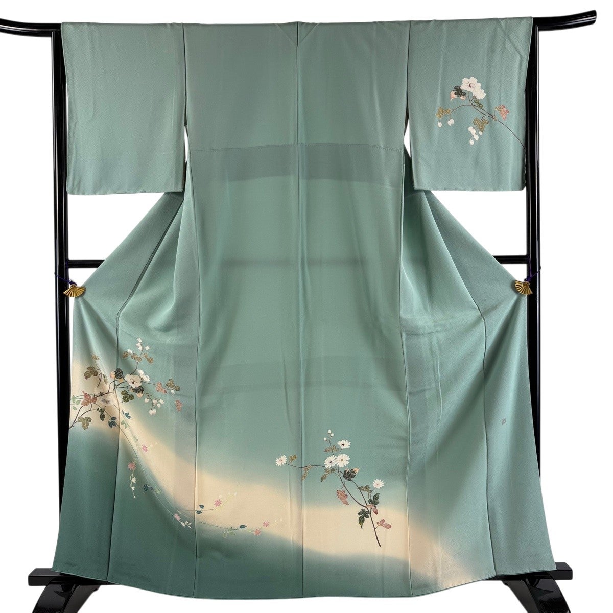 訪問着 身丈162cm 裄丈68cm L 袷 枝花 草花 金彩 ぼかし ピンク 正絹