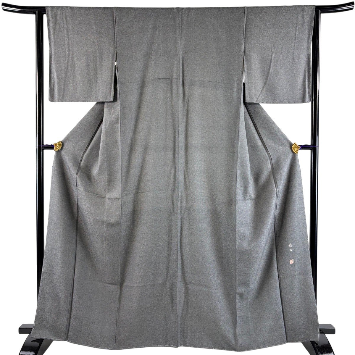 美品】 江戸小紋 身丈164.5cm 裄丈63.5cm S 袷 やまと 落款あり 黒