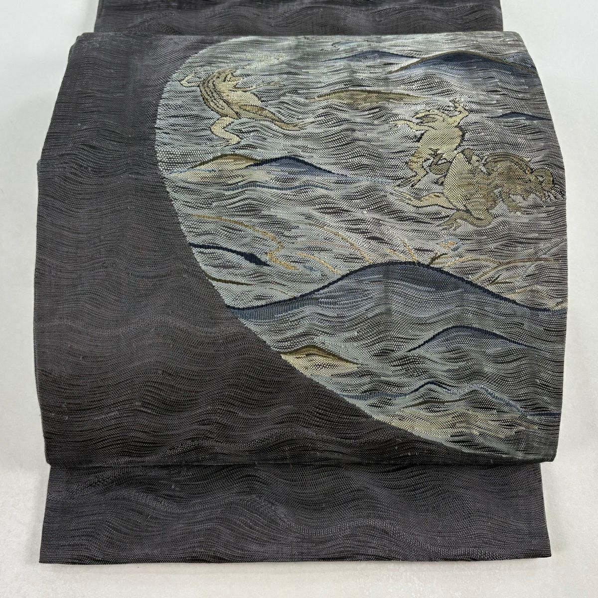 名古屋帯 名品 絵馬 鳥獣戯画 クリーム 正絹｜中古・古着・リサイクル