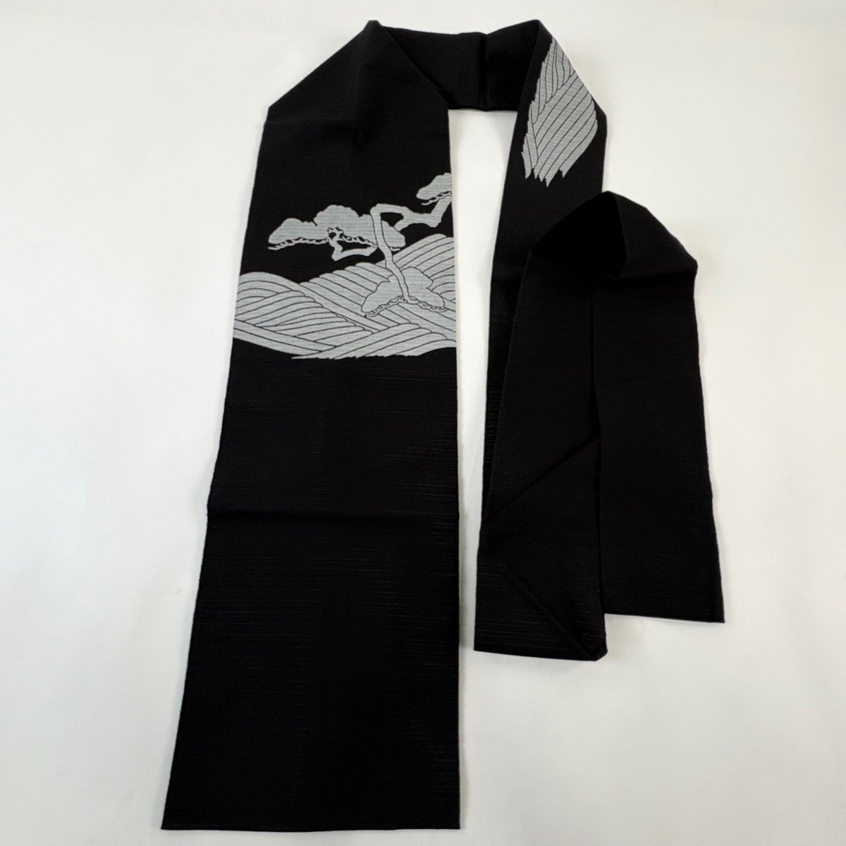美品】 名古屋帯 秀品 夏帯 絽 松 波 黒 正絹｜中古・古着・リサイクル
