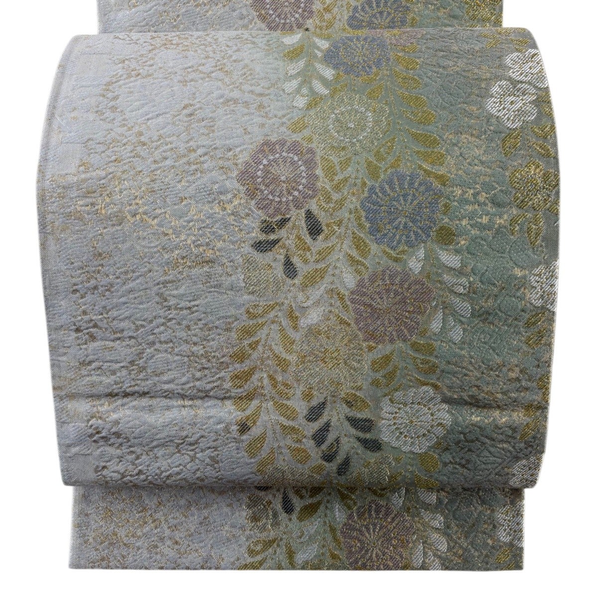 50%OFF 【美品】 袋帯 逸品 落款あり 木村幸啓 幾何学模様 箔 灰色 六