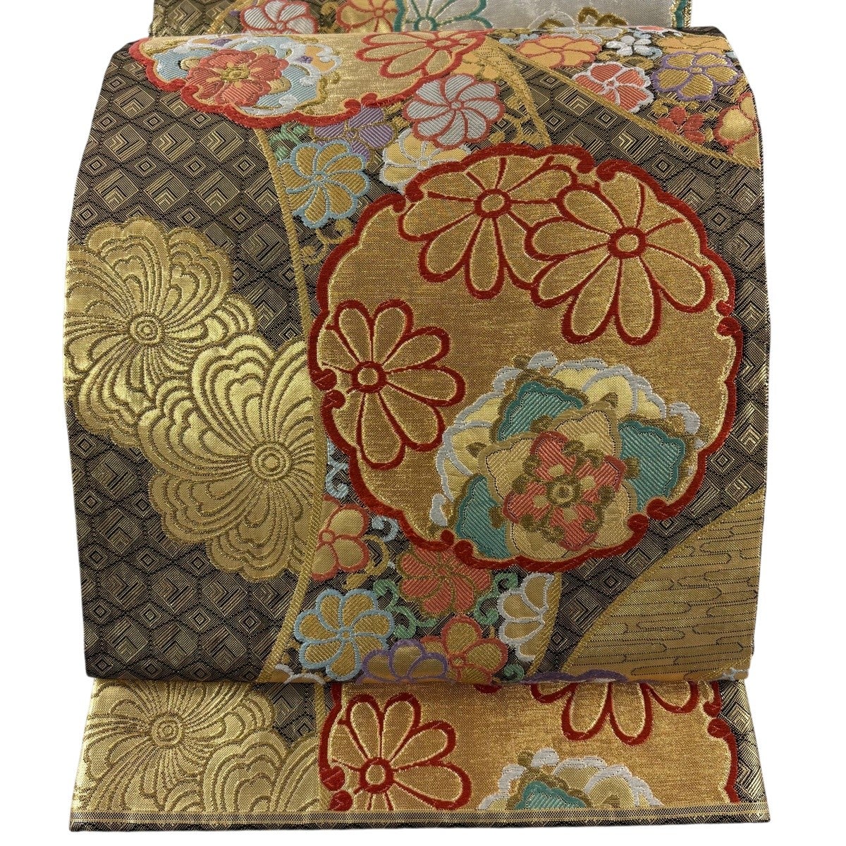 袋帯 秀品 草花 華文 金糸 箔 金茶 六通 正絹｜中古・古着・リサイクル
