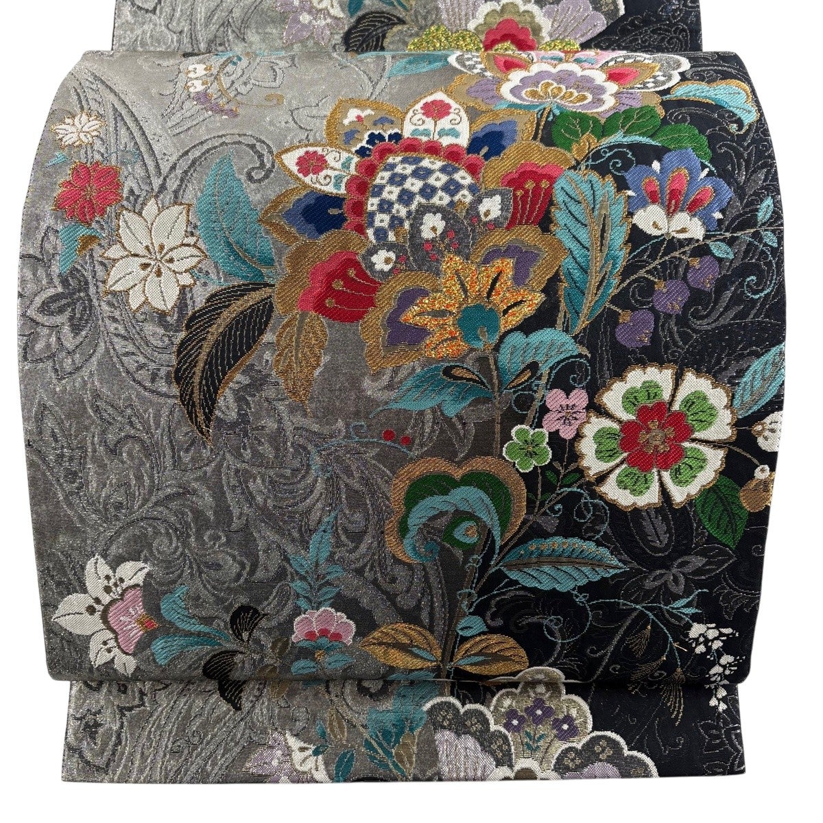 美品】 袋帯 秀品 蝶 萩 金糸 箔 金色 六通 正絹｜中古・古着