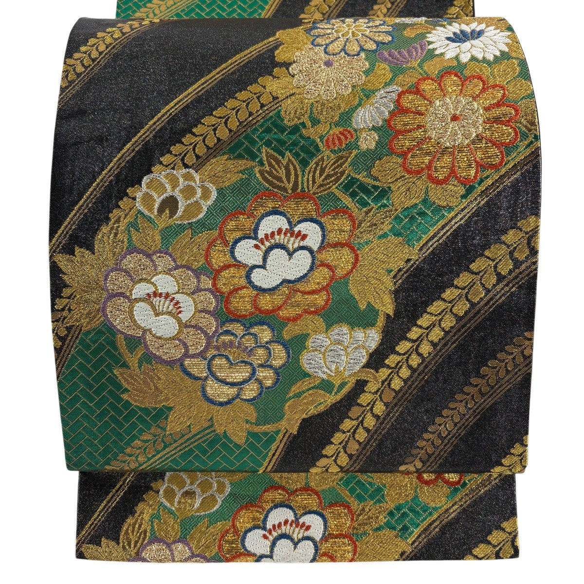 袋帯 秀品 花丸文 蜀江文 金糸 箔 金色 六通 正絹｜中古・古着