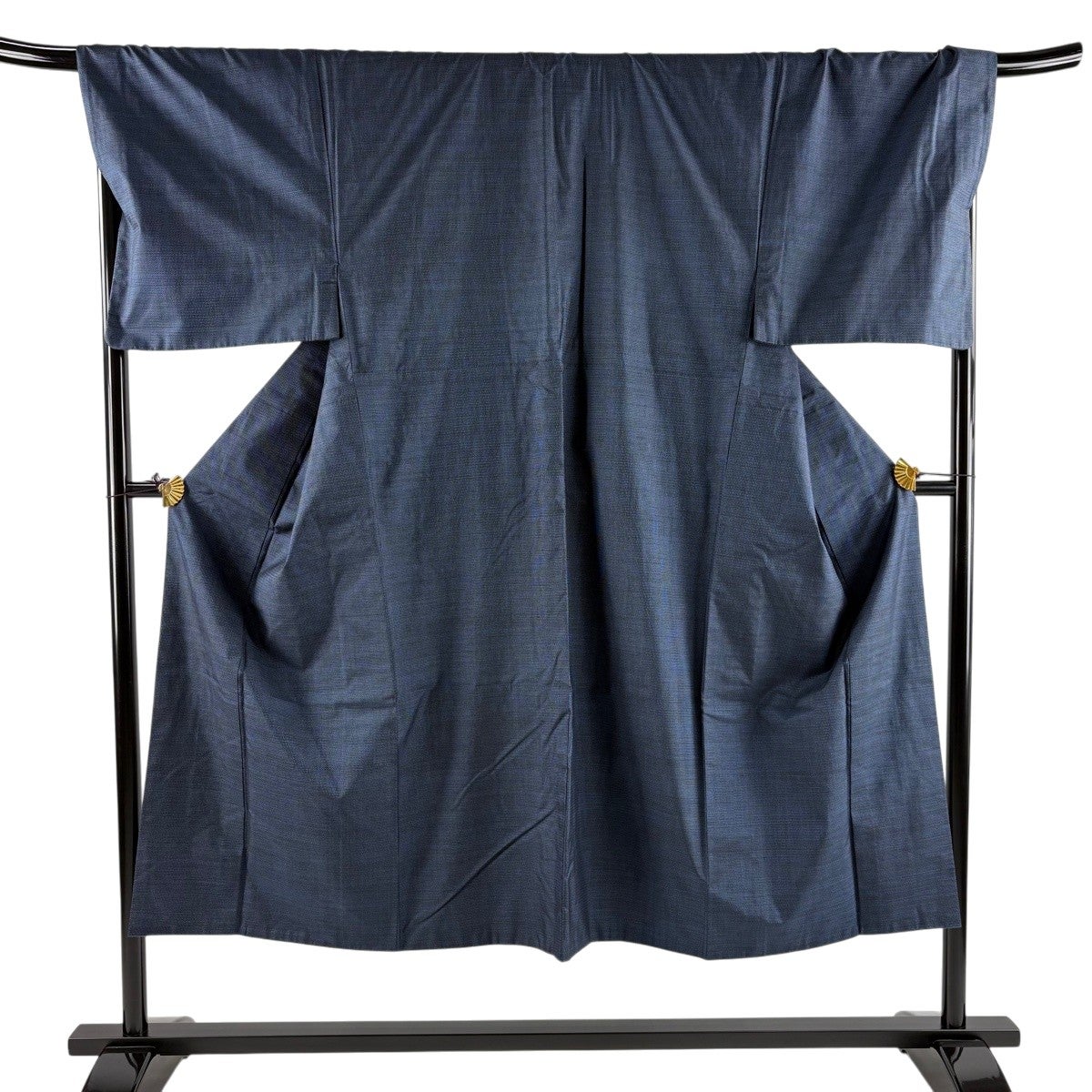 男着物 身丈140cm 裄丈66cm M 袷 髭紬地 紺色 正絹 優品｜中古・古着