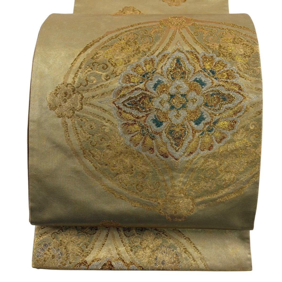袋帯 秀品 華文 七宝 金糸 箔 金色 六通 正絹｜中古・古着・リサイクル