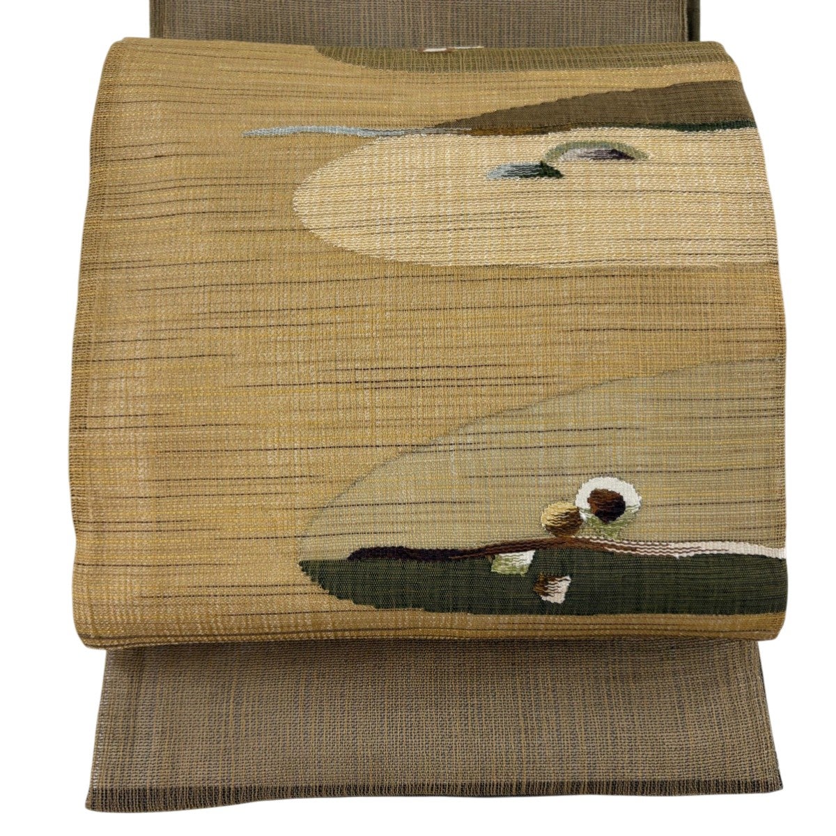 袋帯 秀品 風景 建物 螺鈿箔 金彩 金色 お太鼓柄 正絹｜中古・古着