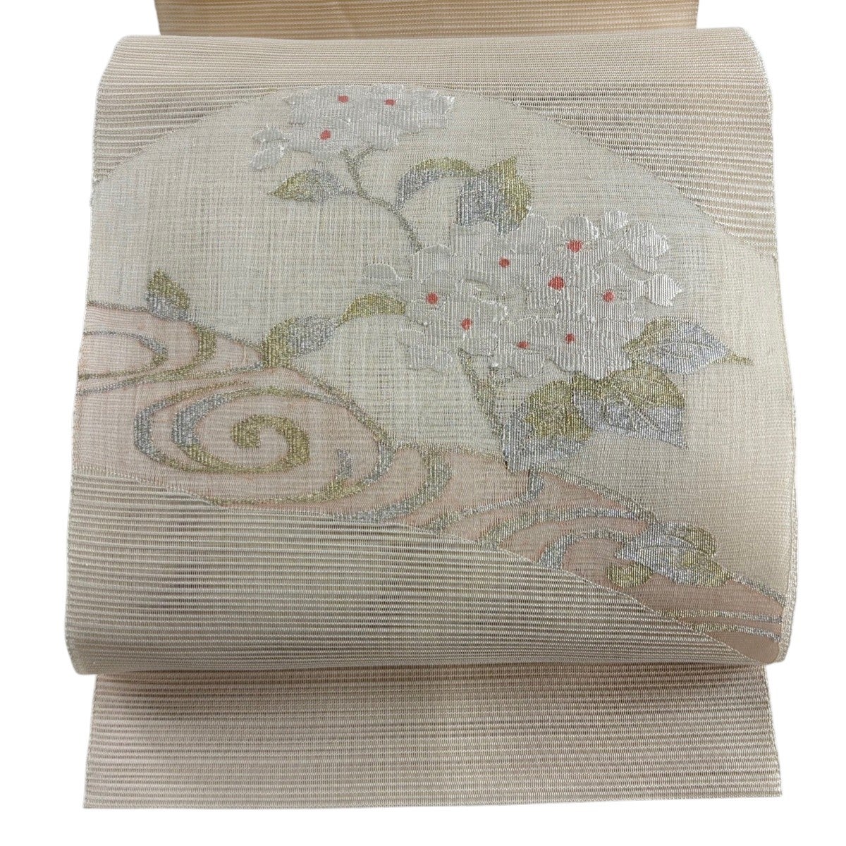 美品】 名古屋帯 秀品 夏帯 八寸名古屋帯 松葉仕立て トンネル仕立て