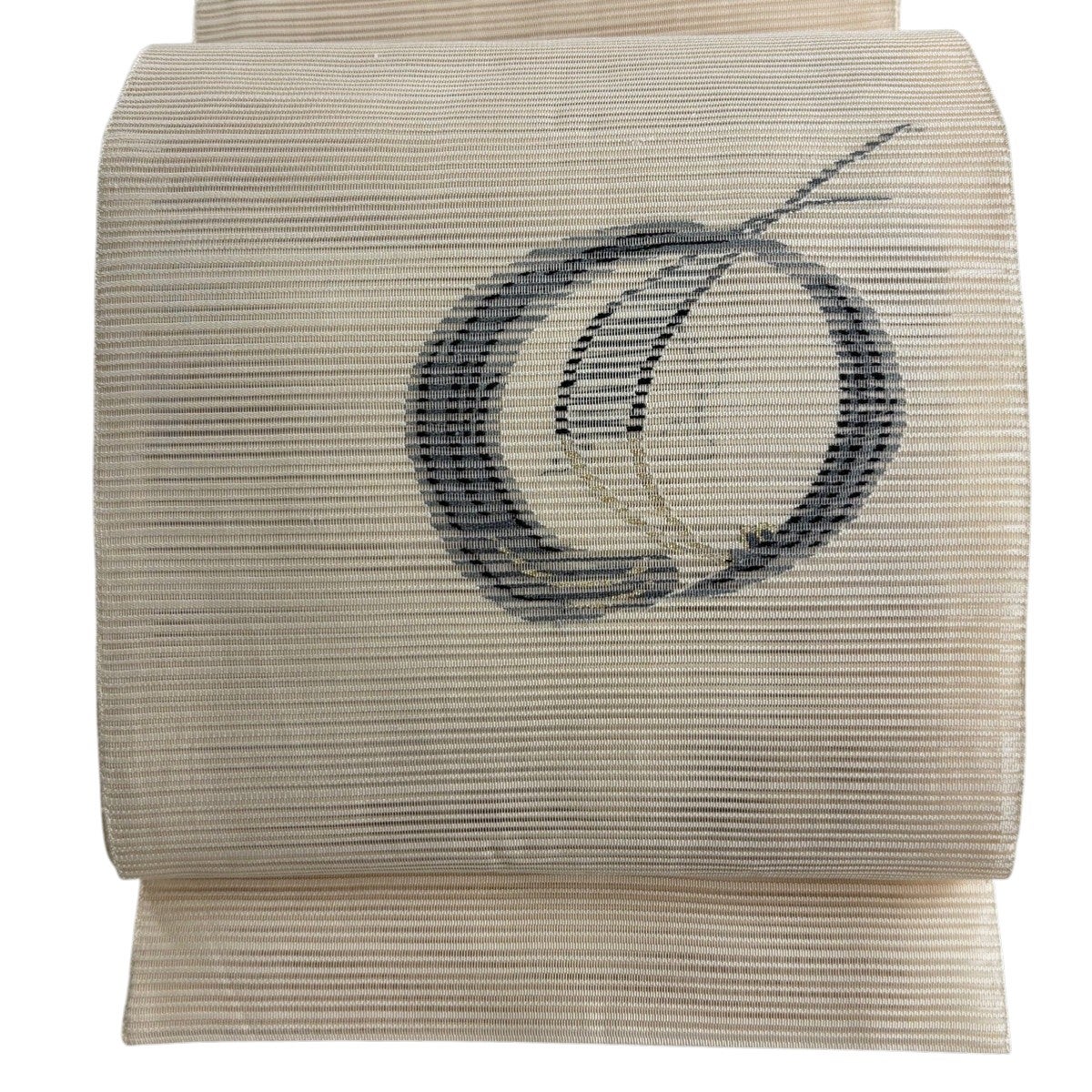名古屋帯 秀品 夏帯 絽 八寸名古屋帯 松葉仕立て 幾何学模様 銀糸 灰緑