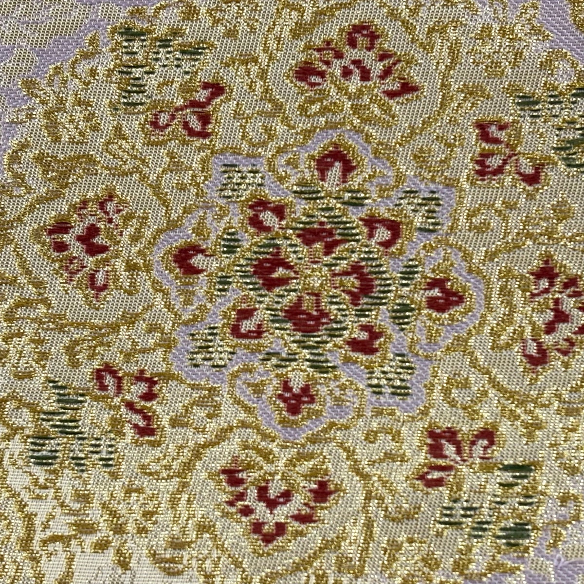 美品】 袋帯 名品 京都西陣工芸織 華紋箔錦 華文 草花 金糸 箔 金色 六
