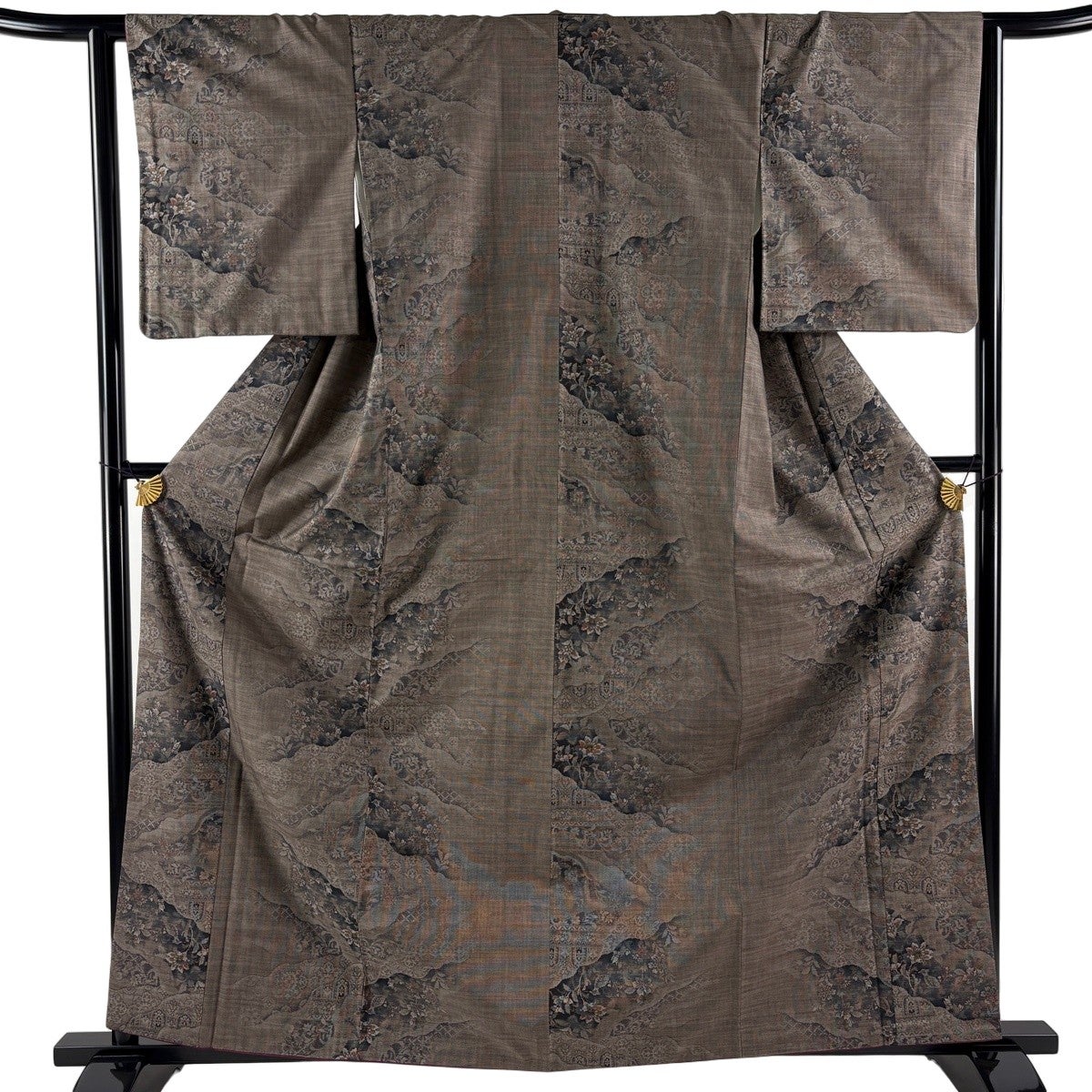 美品】 大島紬 身丈163cm 裄丈63cm S 袷 都喜ヱ門 純泥染 証紙あり