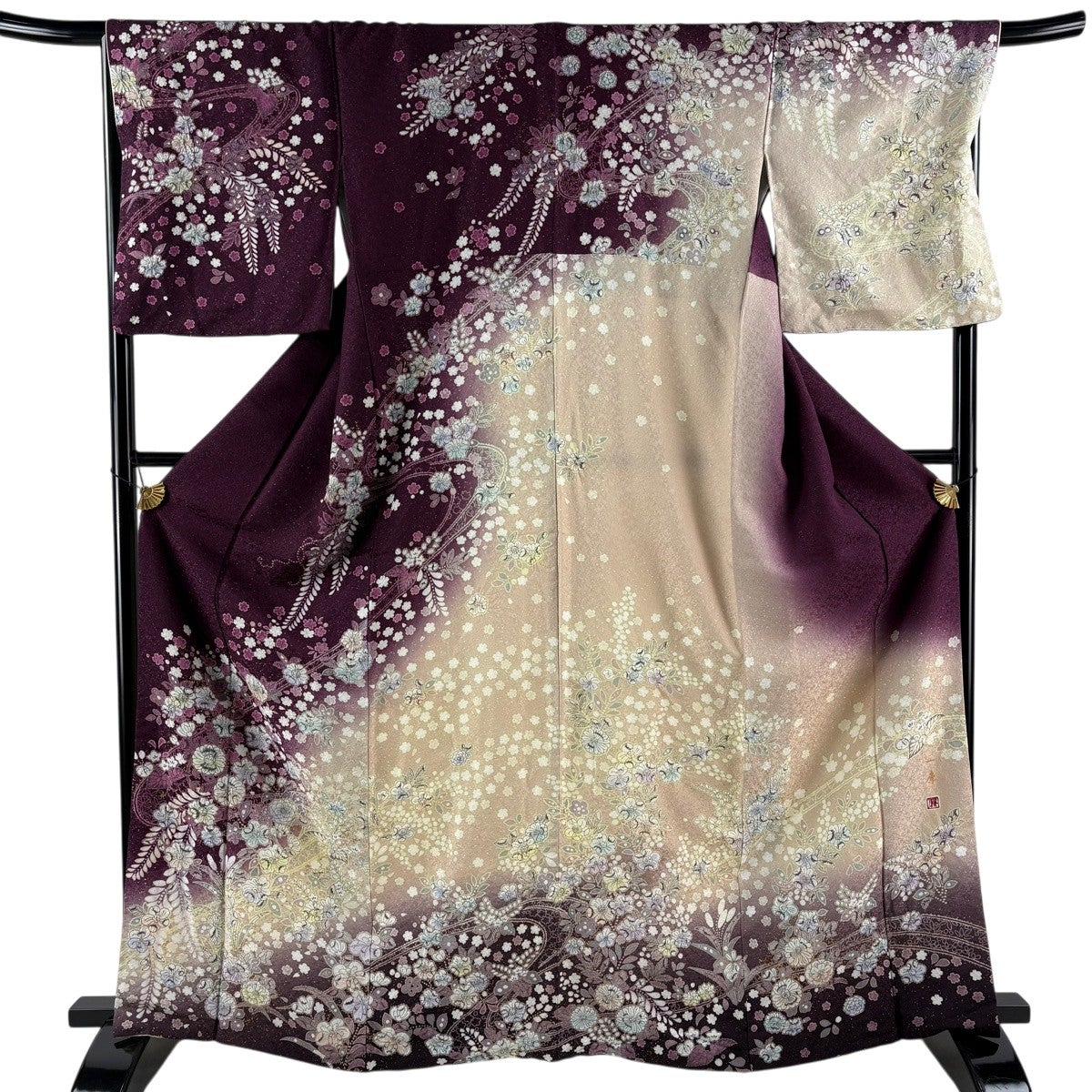 美品】 訪問着 身丈166cm 裄丈69cm L 袷 吉乃一廉 落款あり 辻が花