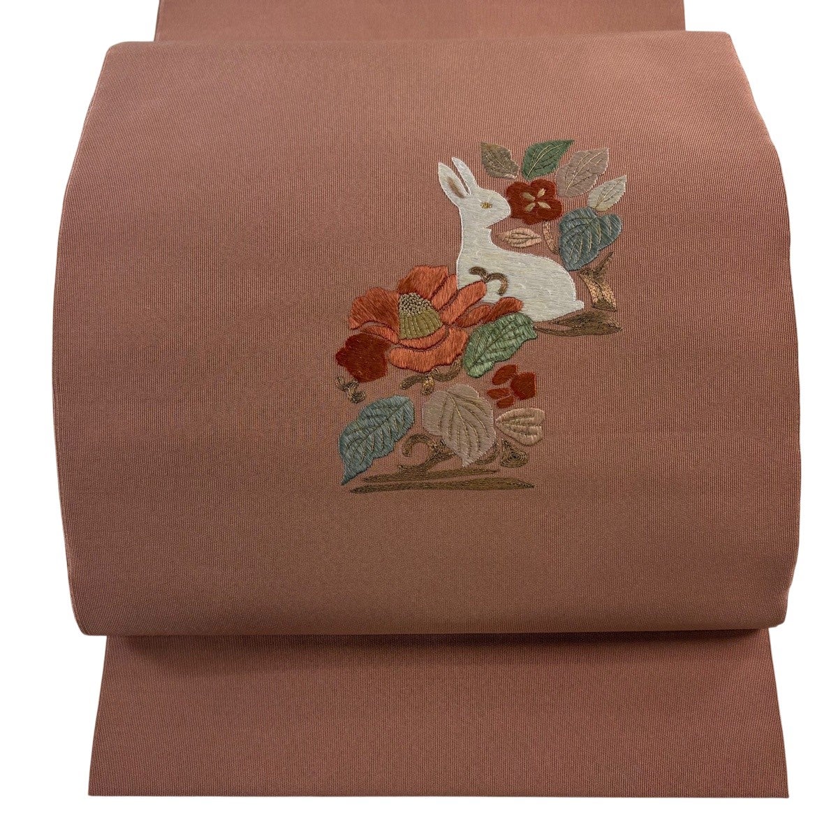 専用帯9456 9839 8688 三点セット●高級 正絹 落款 名古屋帯 名古屋帯 名品 八寸名古屋帯 猫 金銀彩 オレンジ 正絹｜中古・古着