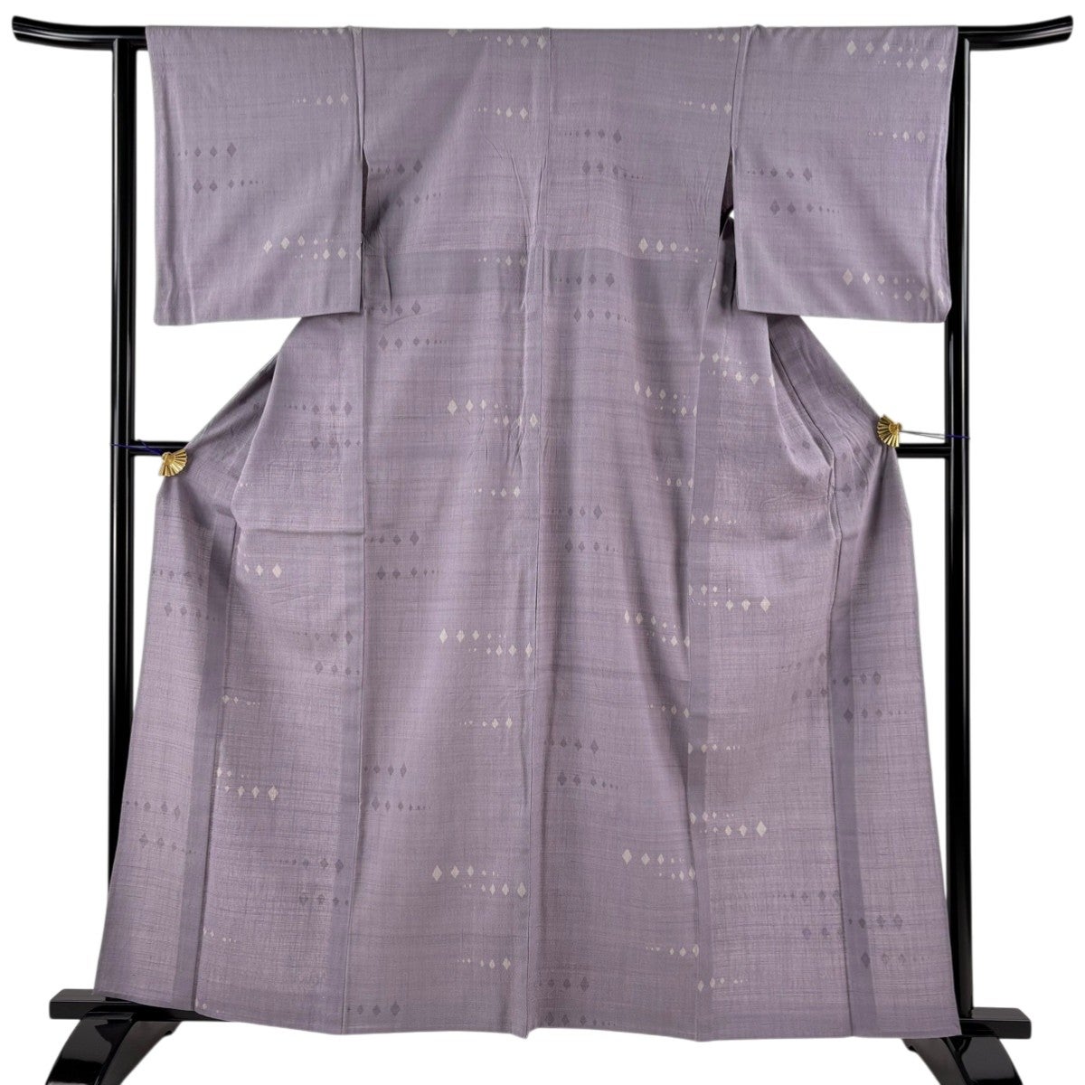 大島紬 身丈166.5cm 裄丈68cm 正絹 名品 【中古】 大島紬 身丈166.5cm 裄丈64cm M 袷 仙太郎 証紙あり 格子 灰白 正絹